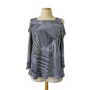 Clara Sun Woo Women's Geometric Striped Off-Shoulder Top Size M